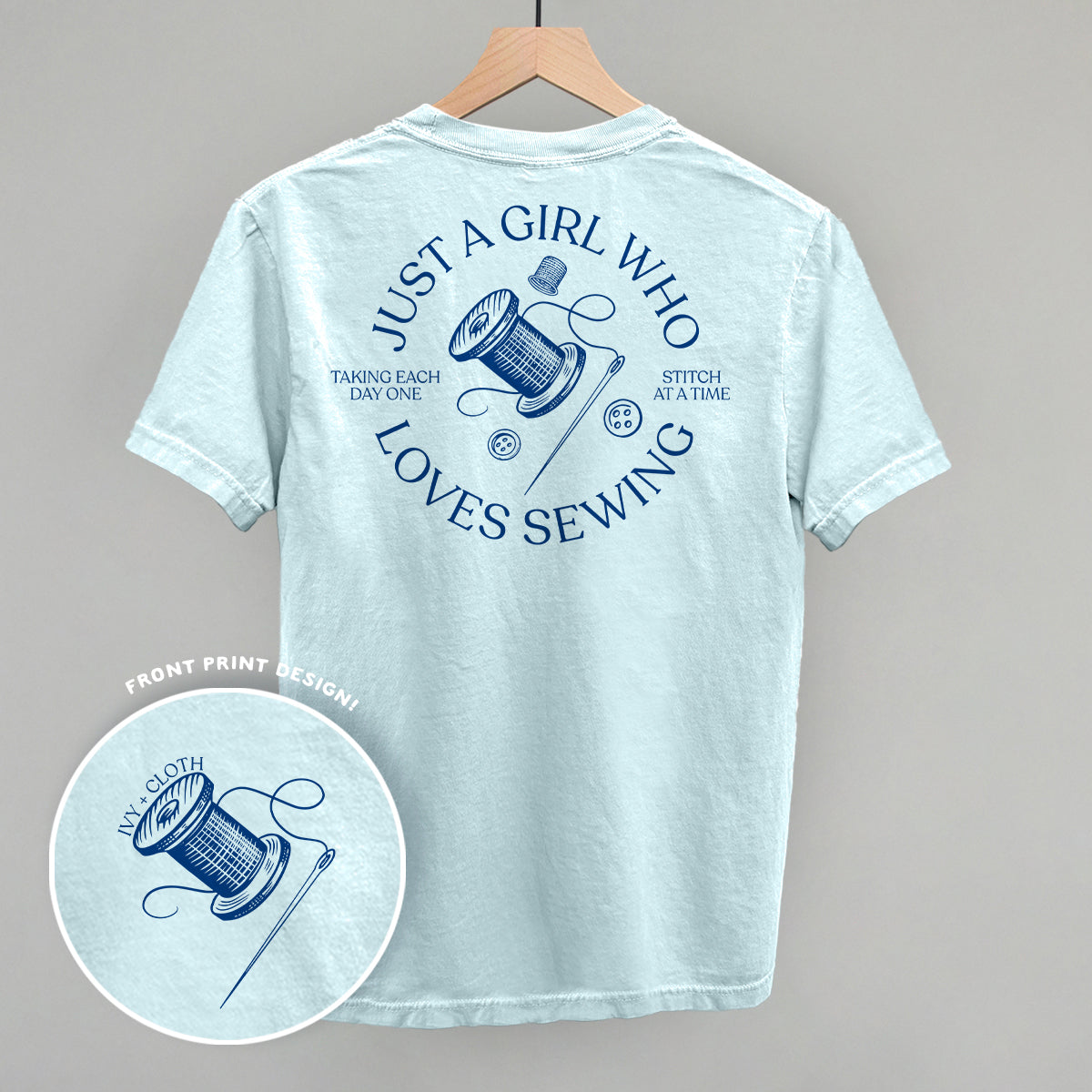 Just A Girl Who Loves Sewing (Back Print) - clothing by TeeHivey.com (Image 3)