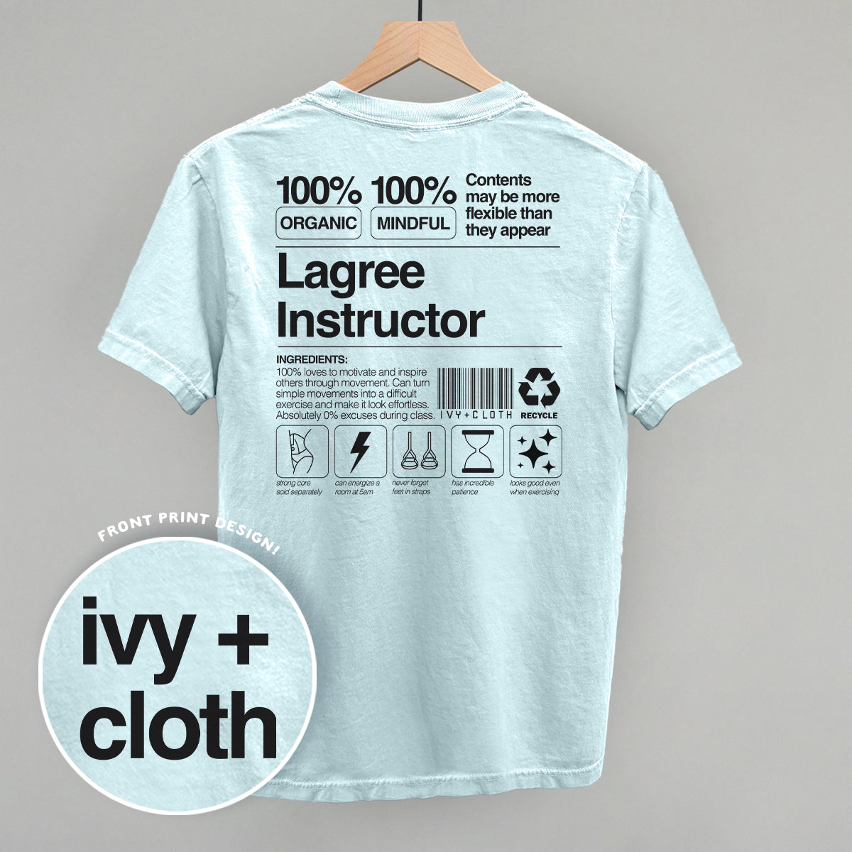 Lagree Instructor Nutrition Facts (Back Print) - clothing by TeeHivey.com (Image 3)
