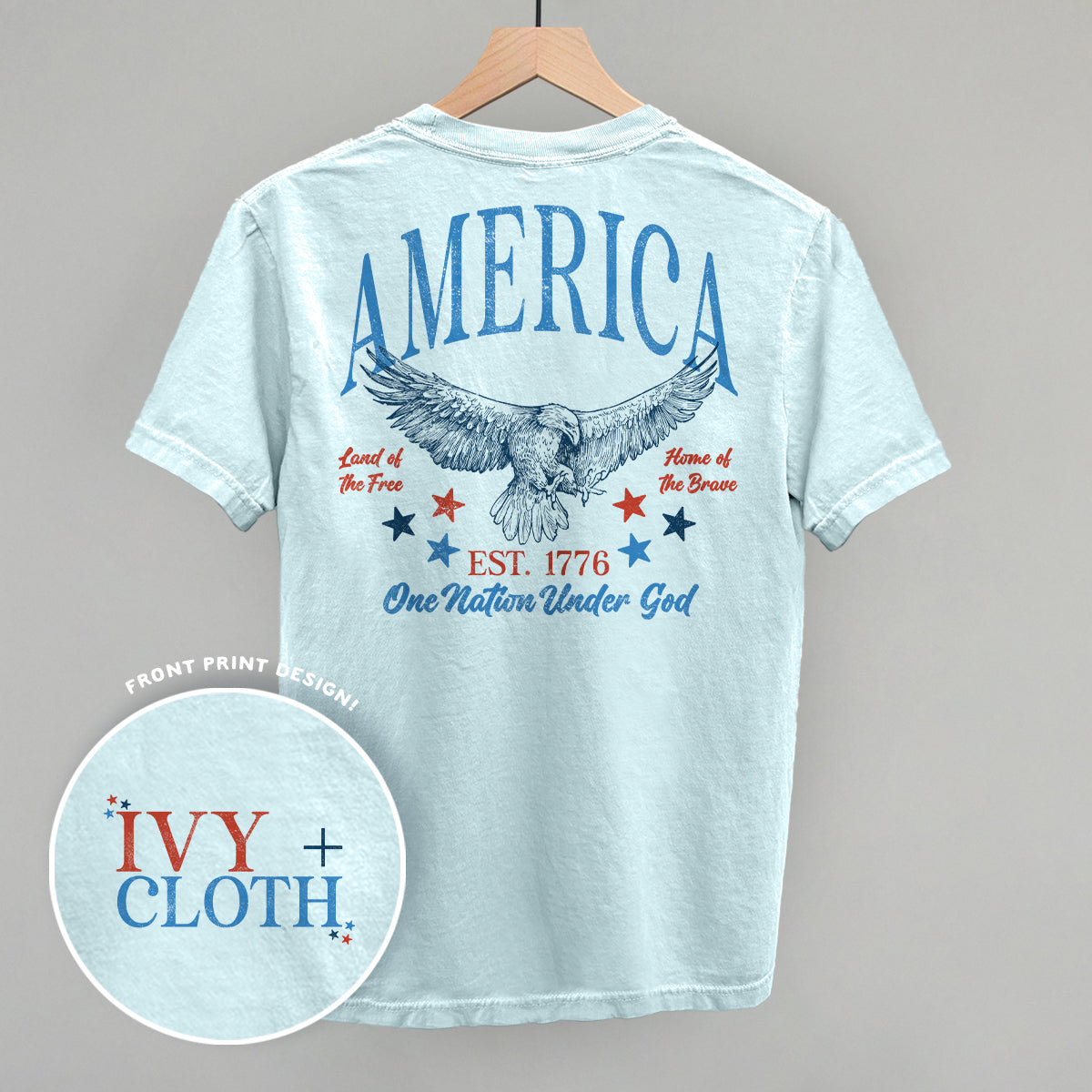 America Red & Blue Eagle (Back Print)