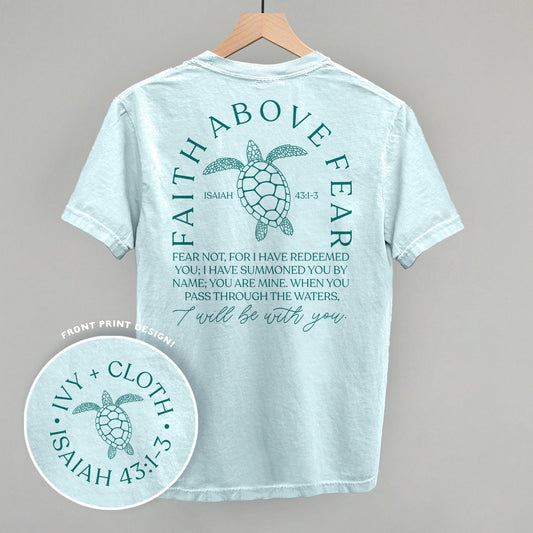 Faith Above Fear Turtle (Back Print) - clothing by TeeHivey.com (Image 1)