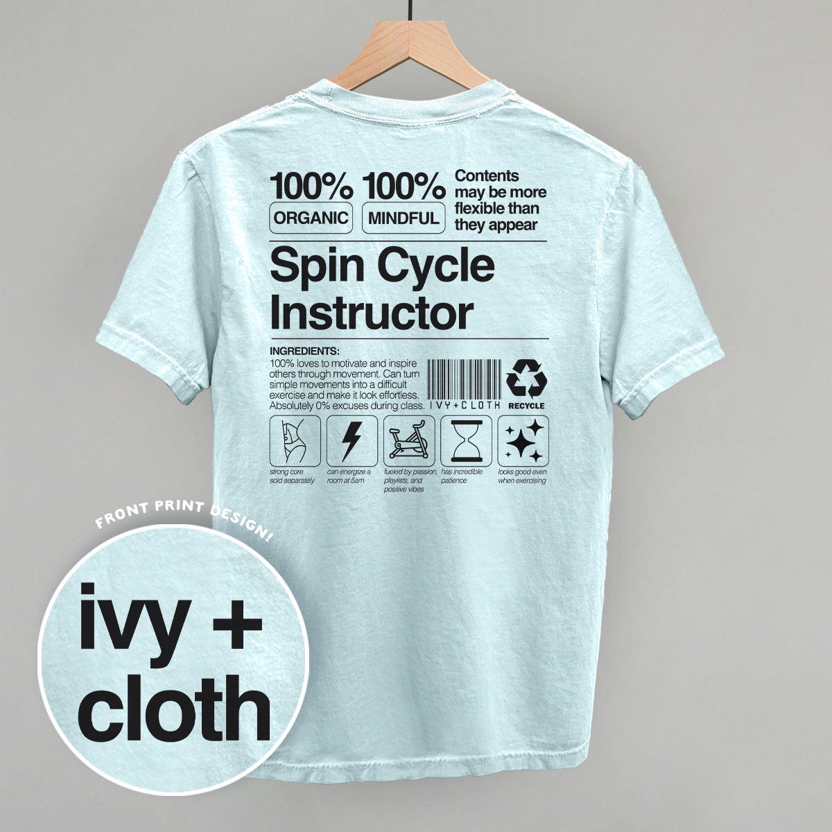 Spin Cycle Instructor Nutrition Facts (Back Print) - clothing by TeeHivey.com (Image 4)