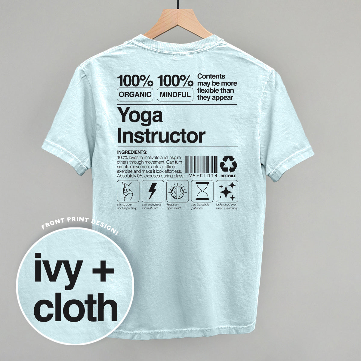 Yoga Instructor Nutrition Facts (Back Print) - clothing by TeeHivey.com (Image 4)