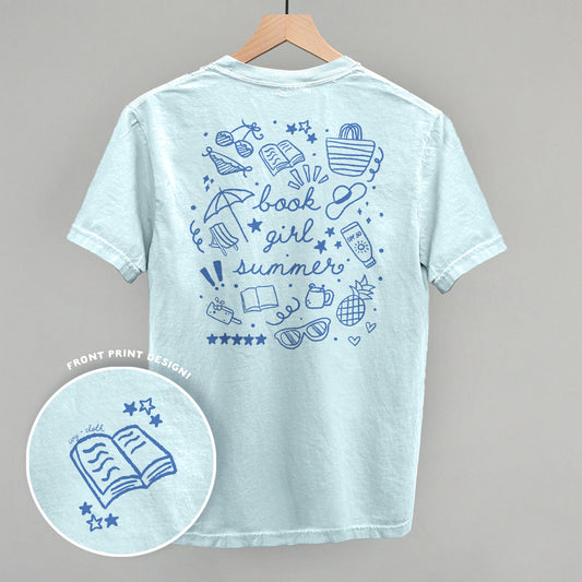 Book Girl Summer Monochromatic (Back Print) - clothing by TeeHivey.com (Image 1)