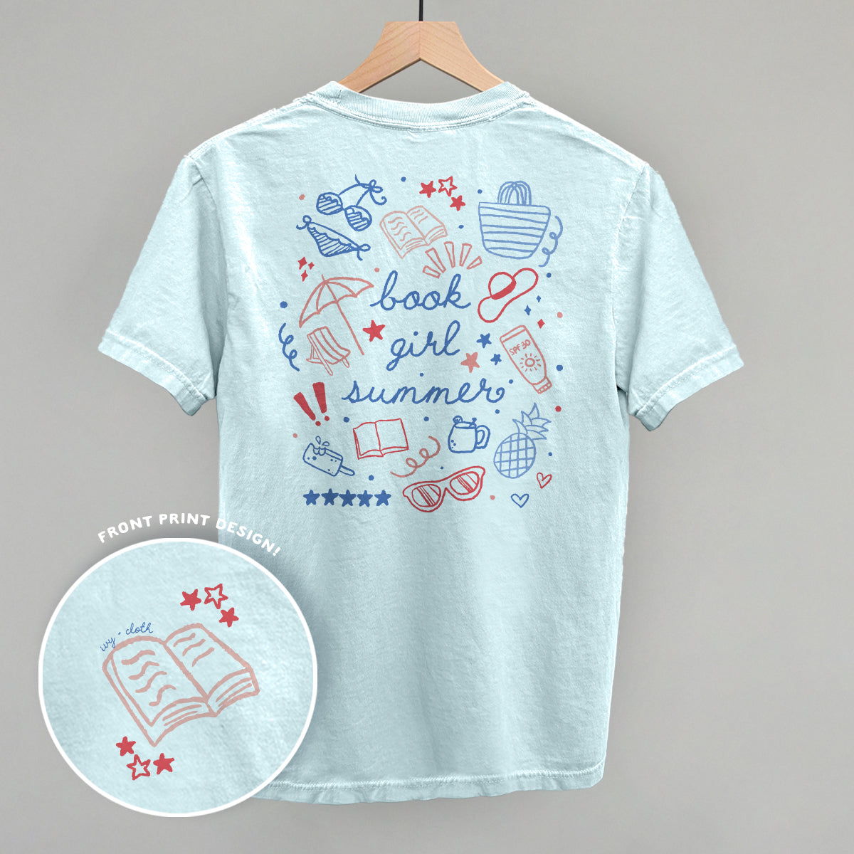 Book Girl Summer Colorful (Back Print) - clothing by TeeHivey.com (Image 2)