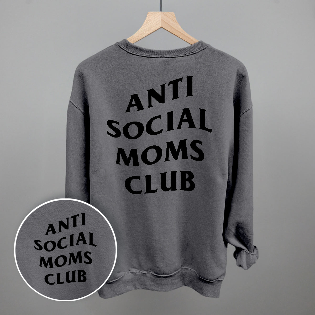 Anti Social Moms Club (Black) (Back Print) - clothing by TeeHivey.com (Image 3)