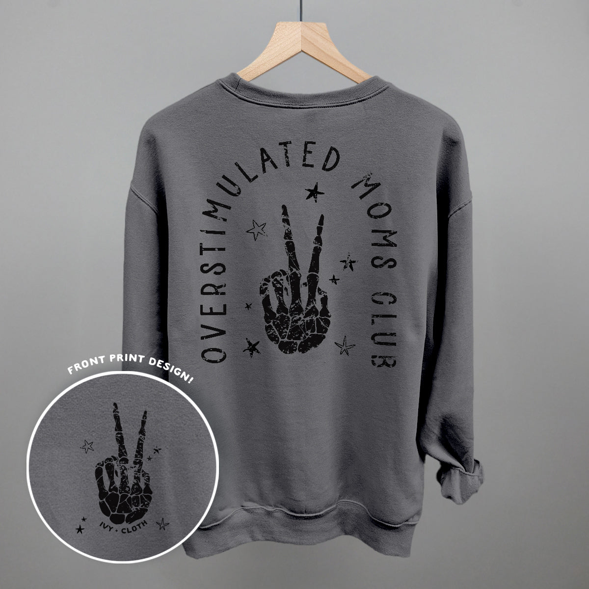 Overstimulated Moms Club Skeleton (Back Print) - clothing by TeeHivey.com (Image 3)