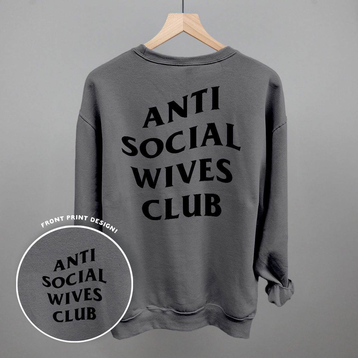 Anti Social Wives Club (Black) (Back Print) - clothing by TeeHivey.com (Image 2)