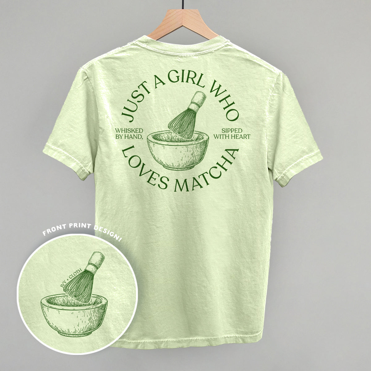 Just A Girl Who Loves Matcha (Back Print) - clothing by TeeHivey.com (Image 4)