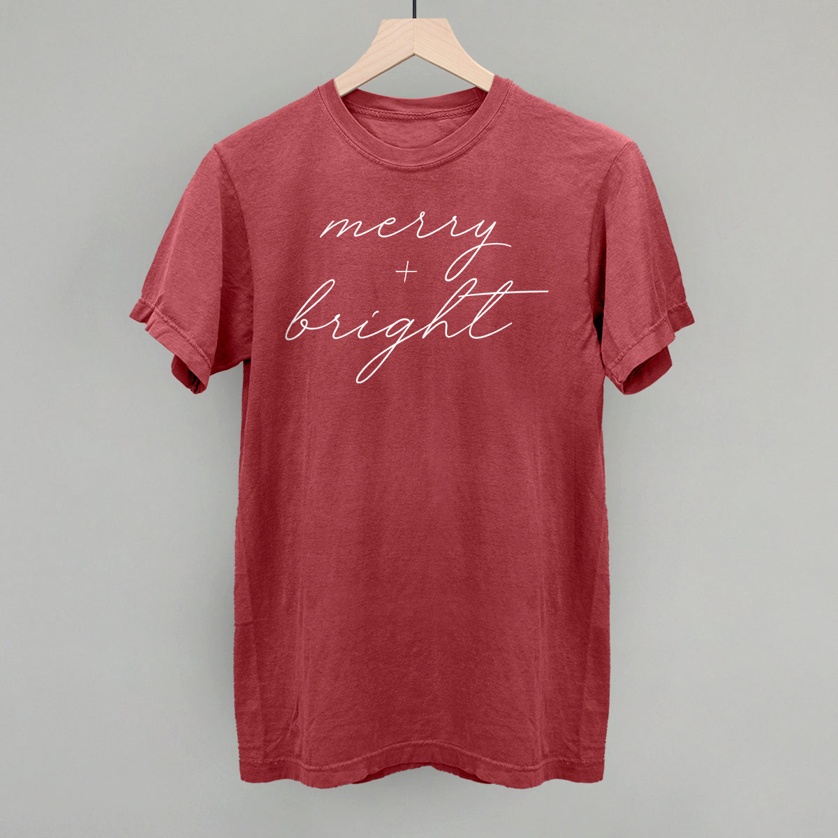 Merry And Bright White Script - clothing by TeeHivey.com (Image 3)