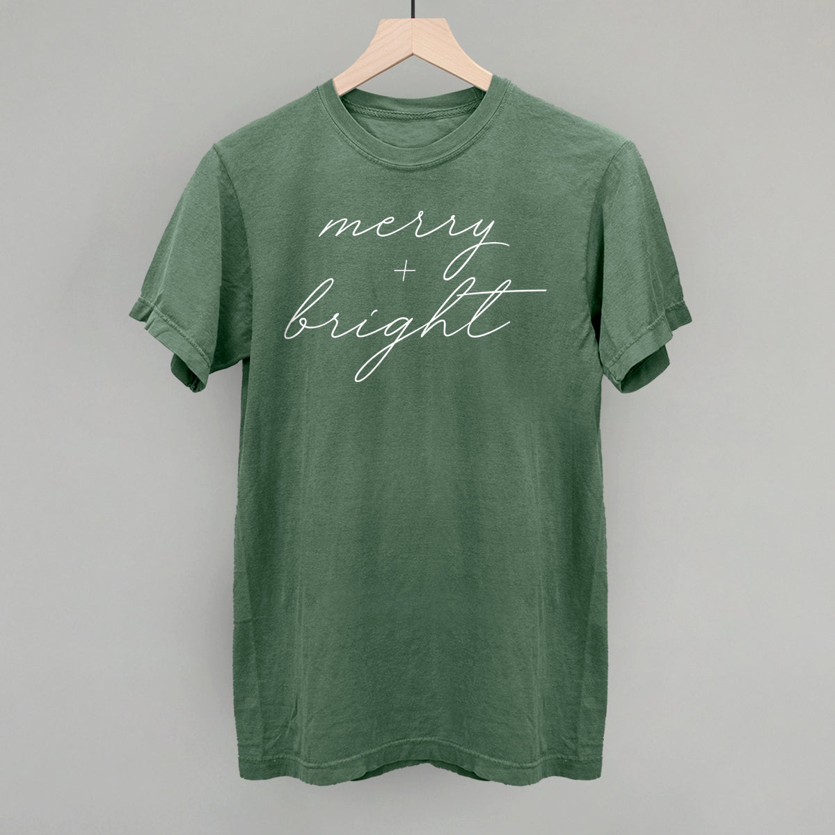 Merry And Bright White Script - clothing by TeeHivey.com (Image 4)