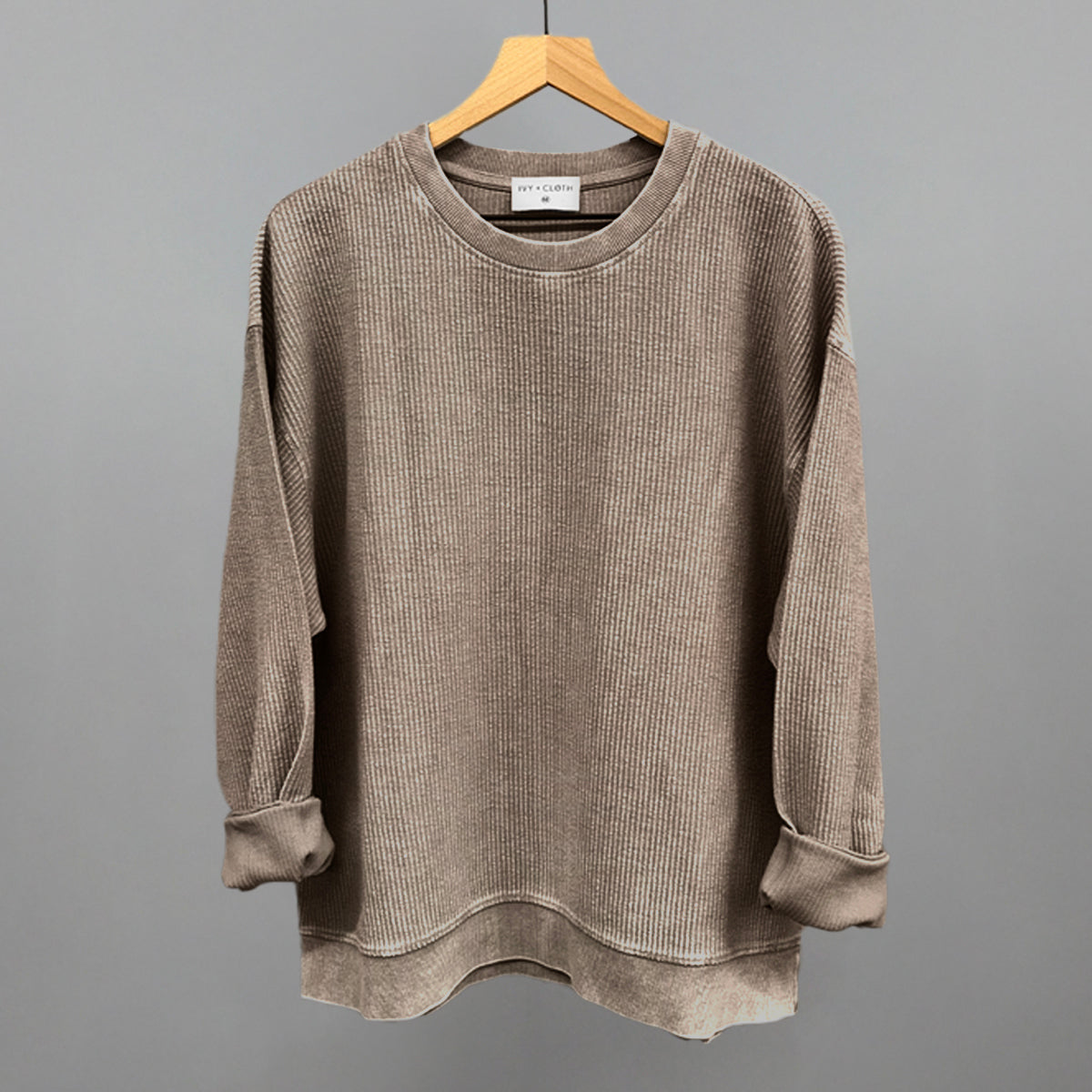 Pine Bark Oversized Corded Crew - clothing by TeeHivey.com (Image 2)