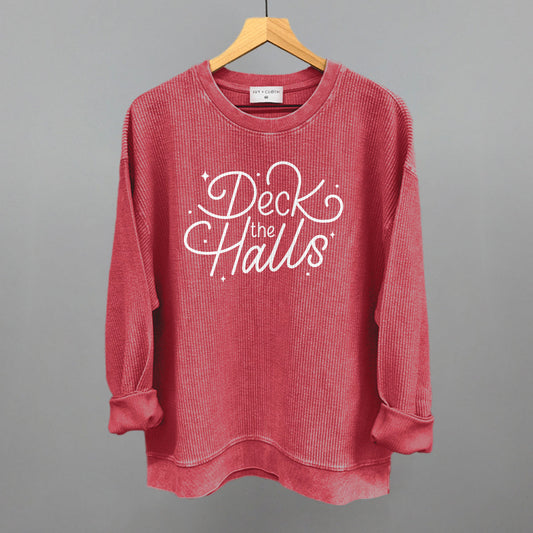 Deck The Halls Sparkle Script (White) - clothing by TeeHivey.com (Image 1)