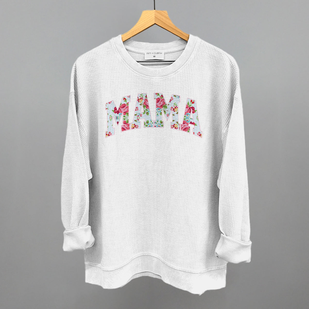 Mama (Block Letter Floral) - clothing by TeeHivey.com (Image 1)