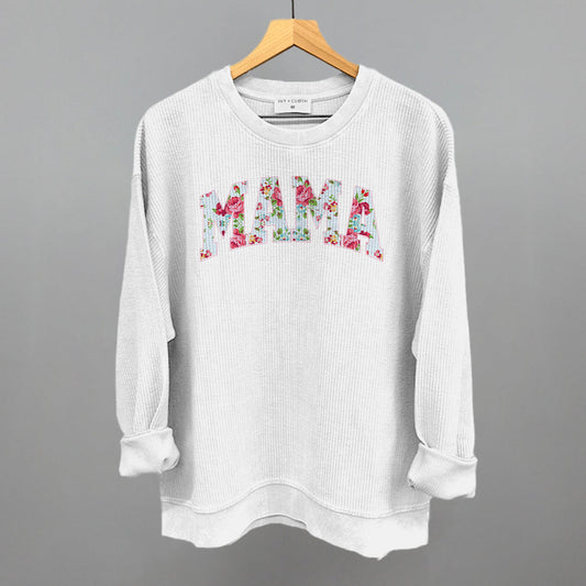 Mama (Block Letter Floral) - clothing by TeeHivey.com (Image 1)