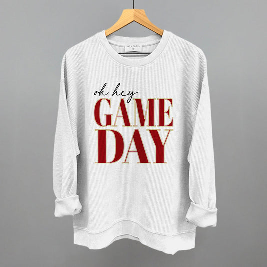 Oh Hey Game Day (Red + Gold) - clothing by TeeHivey.com (Image 1)