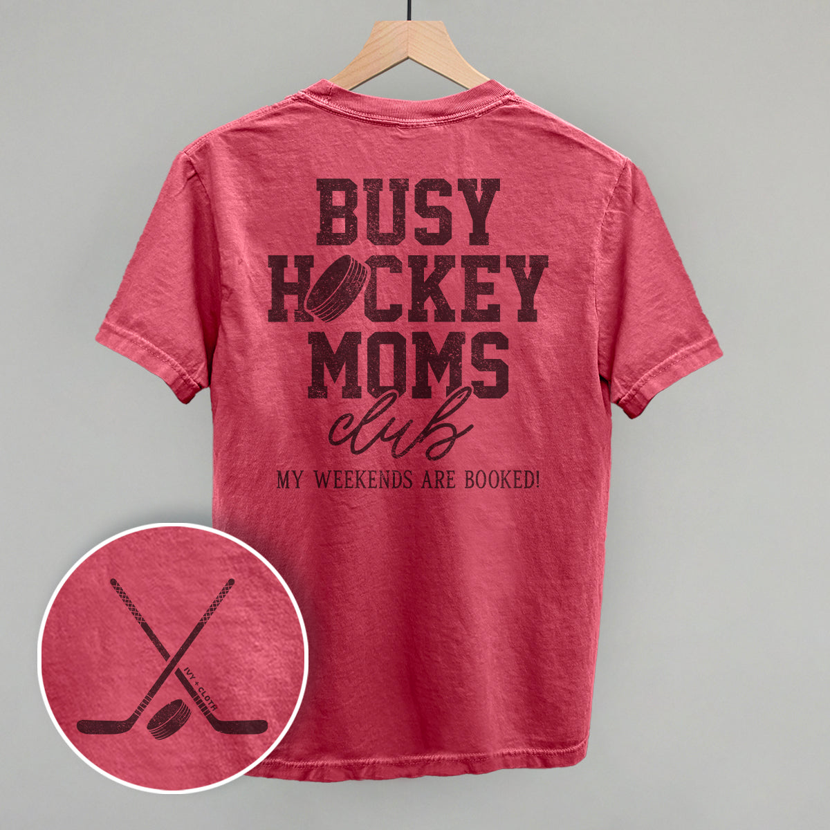 Busy Hockey Moms Club (Back Print) - clothing by TeeHivey.com (Image 3)