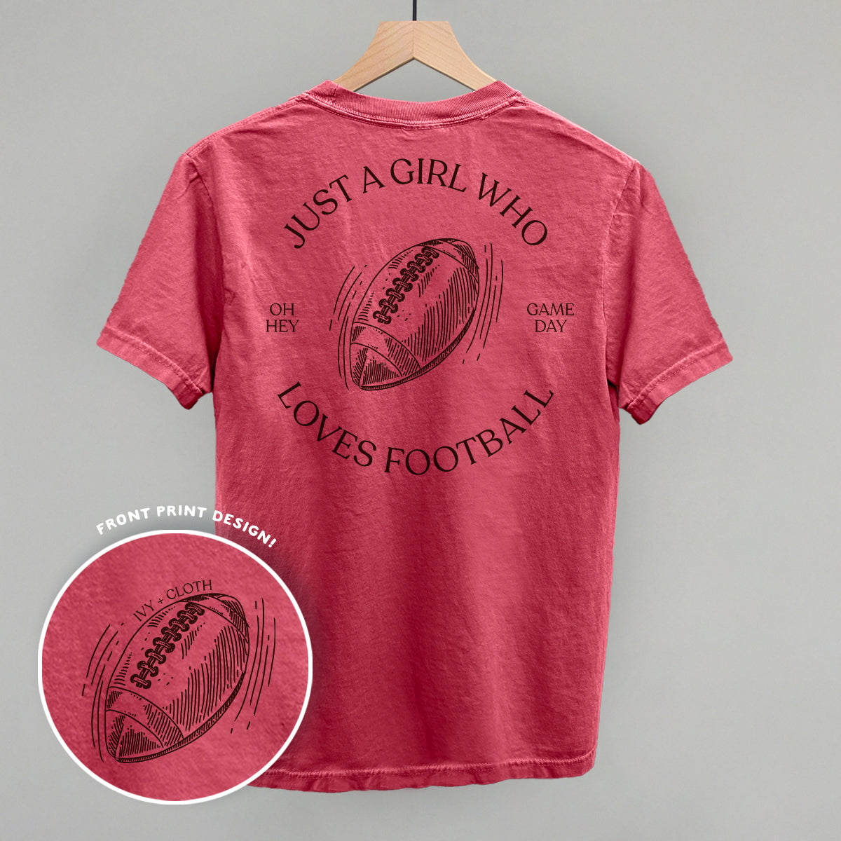 Just A Girl Who Loves Football (Back Print) - clothing by TeeHivey.com (Image 3)