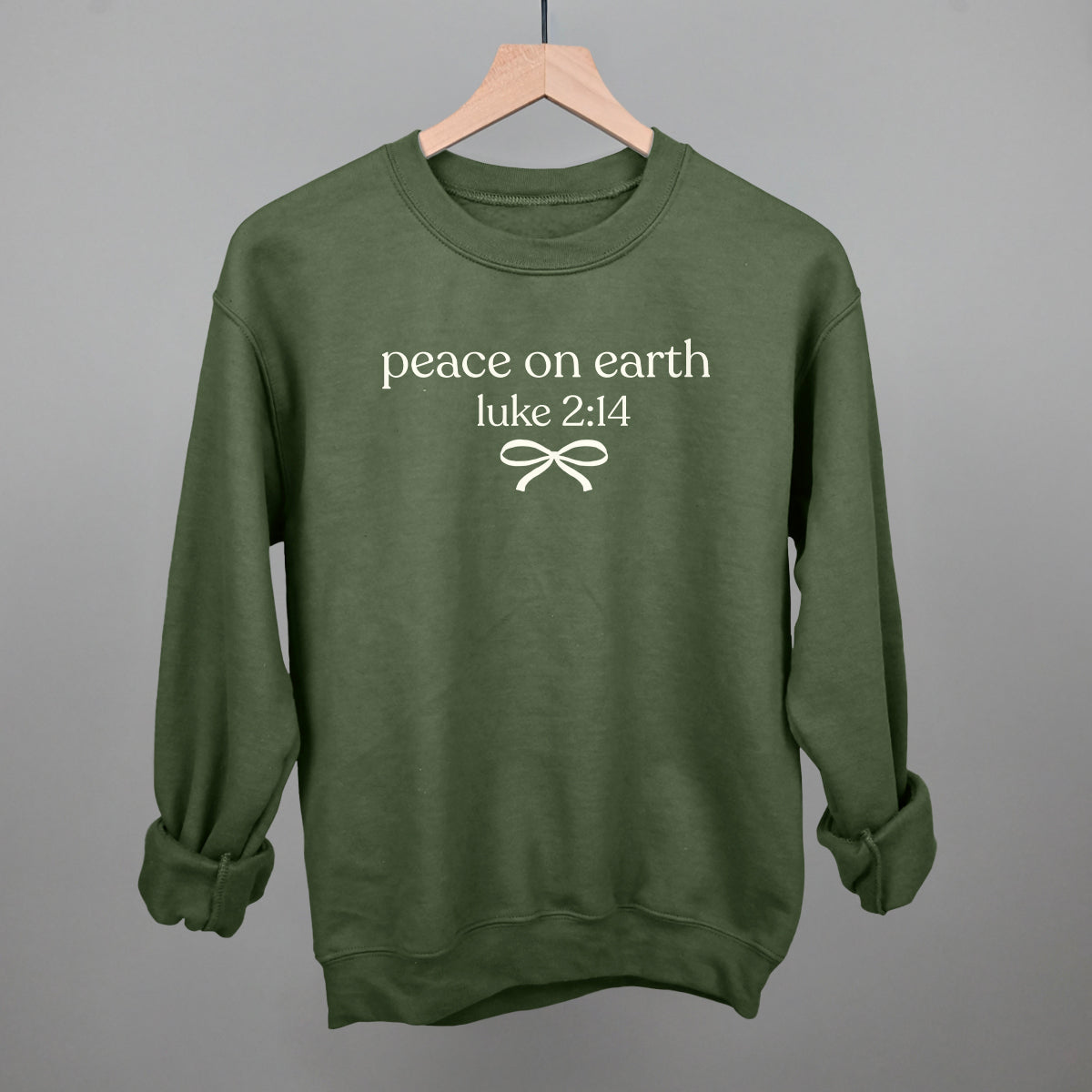 Peace On Earth (Serif + Bow) - clothing by TeeHivey.com (Image 1)