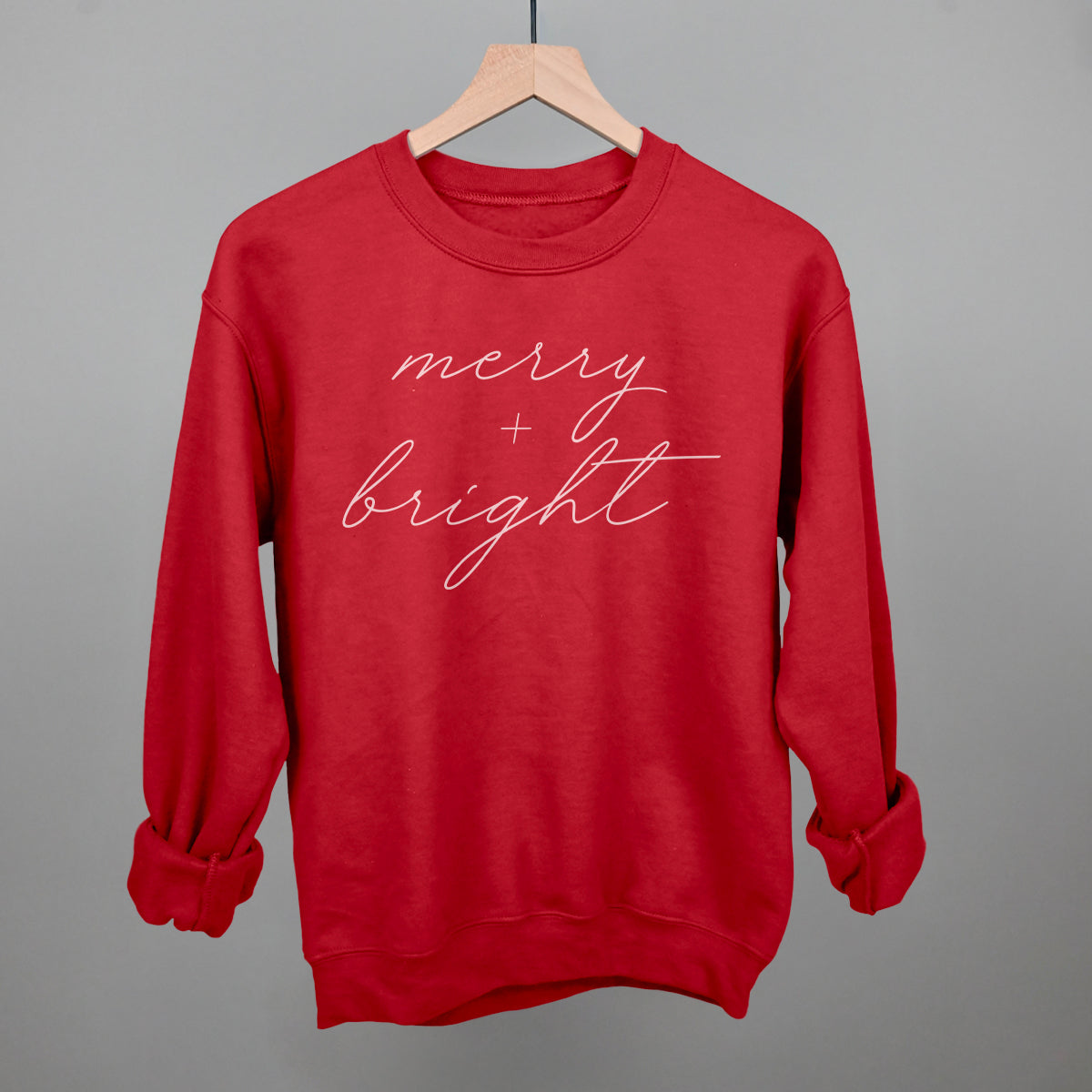 Merry And Bright White Script - clothing by TeeHivey.com (Image 2)