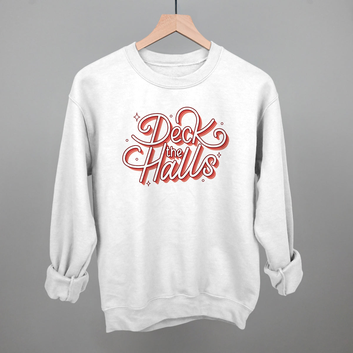 Deck The Halls Sparkle Script (Red) - clothing by TeeHivey.com (Image 1)