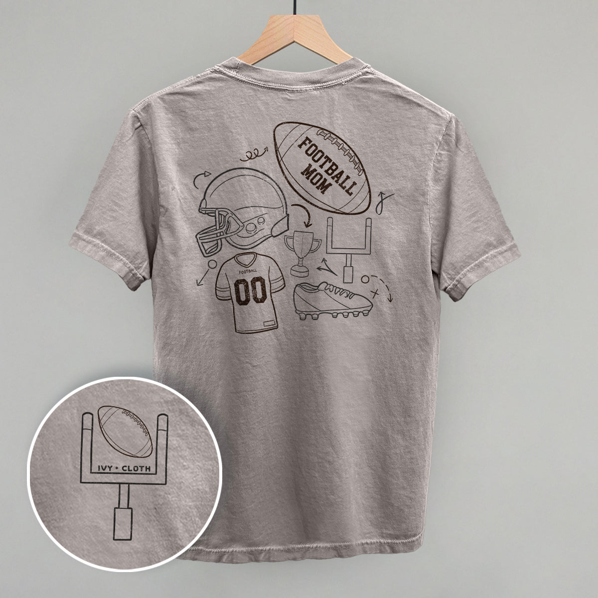 Football Mom Doodle (Back Print)