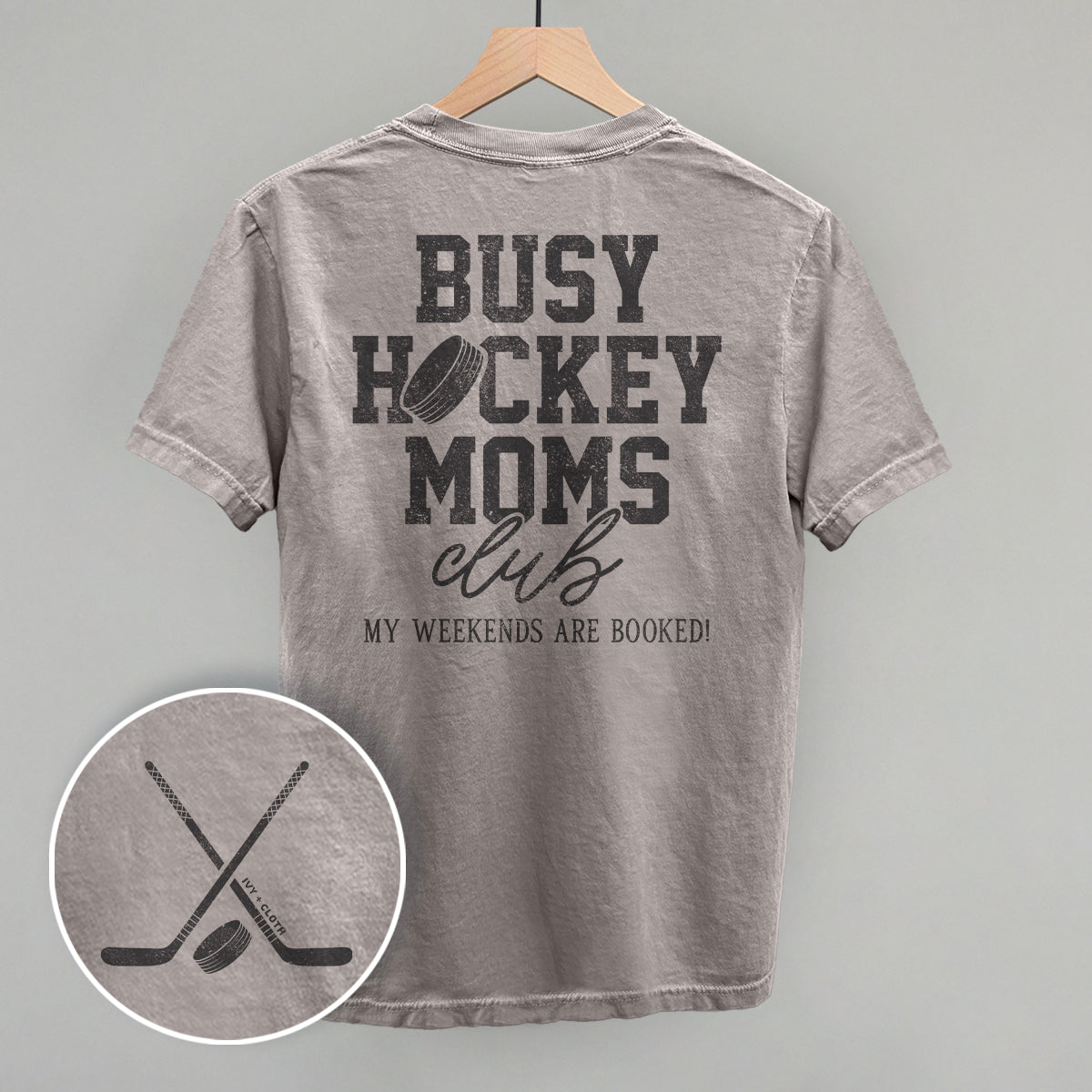 Busy Hockey Moms Club (Back Print) - clothing by TeeHivey.com (Image 4)