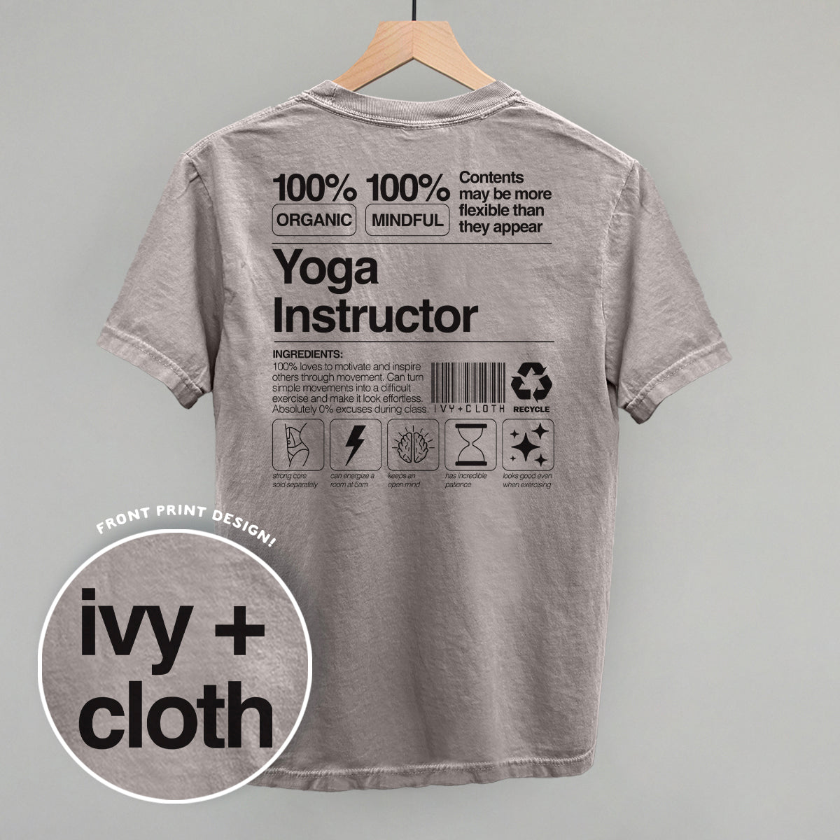 Yoga Instructor Nutrition Facts (Back Print) - clothing by TeeHivey.com (Image 5)