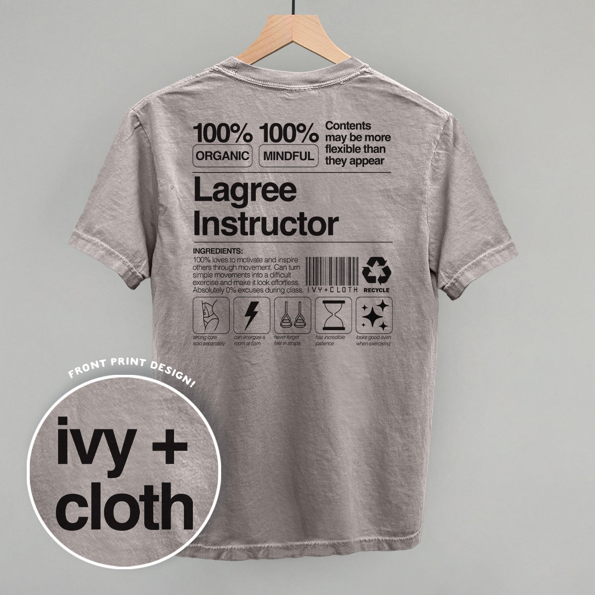 Lagree Instructor Nutrition Facts (Back Print) - clothing by TeeHivey.com (Image 4)