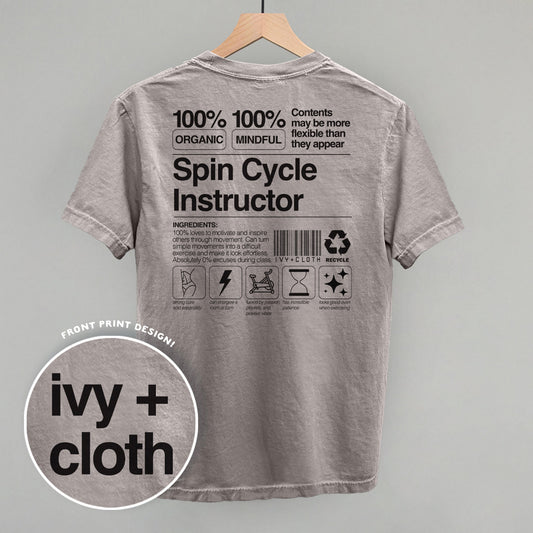 Spin Cycle Instructor Nutrition Facts (Back Print) - clothing by TeeHivey.com (Image 1)