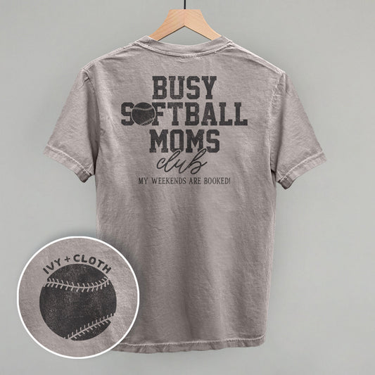 Busy Softball Moms Club (Back Print) - clothing by TeeHivey.com (Image 1)