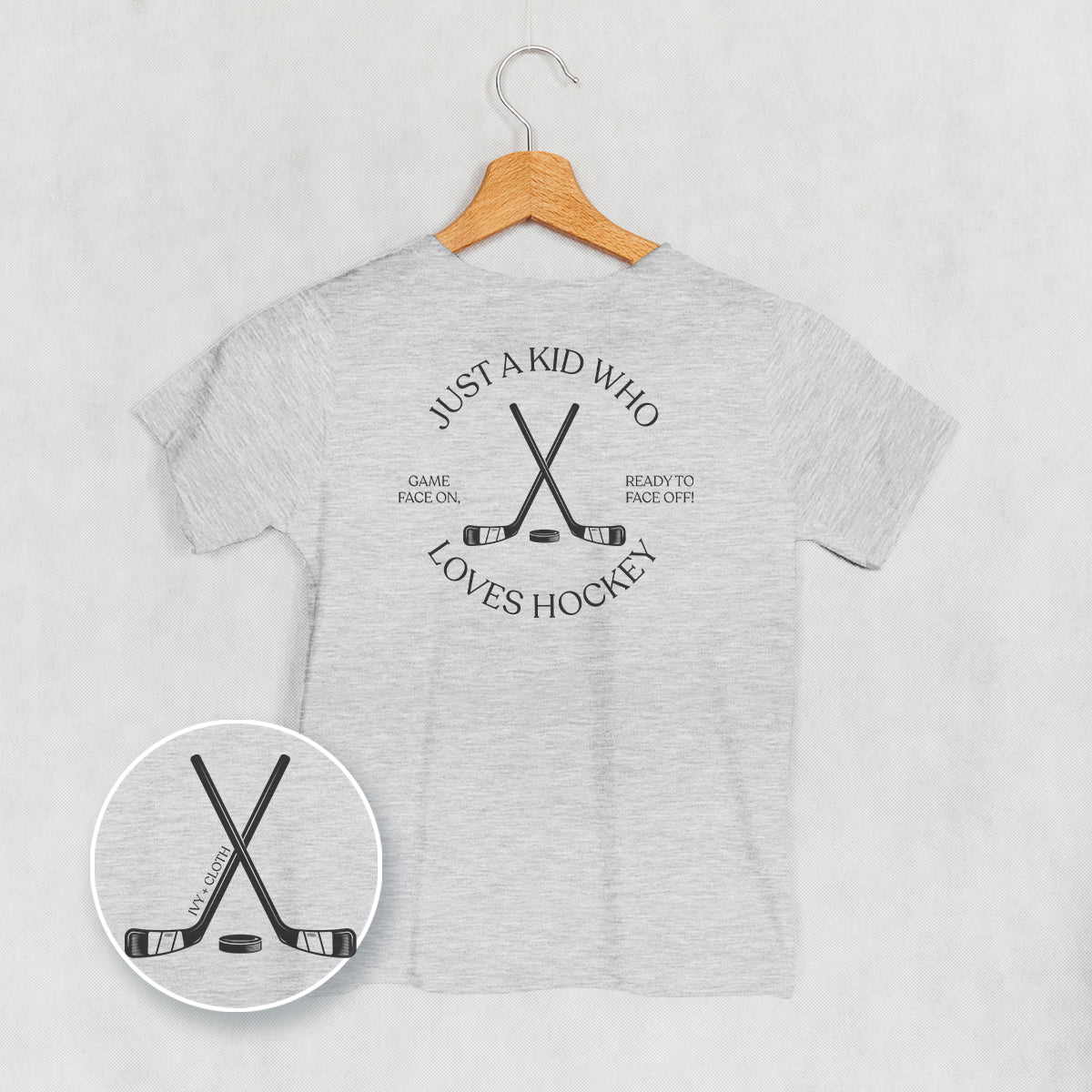 Just A Kid Who Loves Hockey (Kids Back Print) - clothing by TeeHivey.com (Image 2)