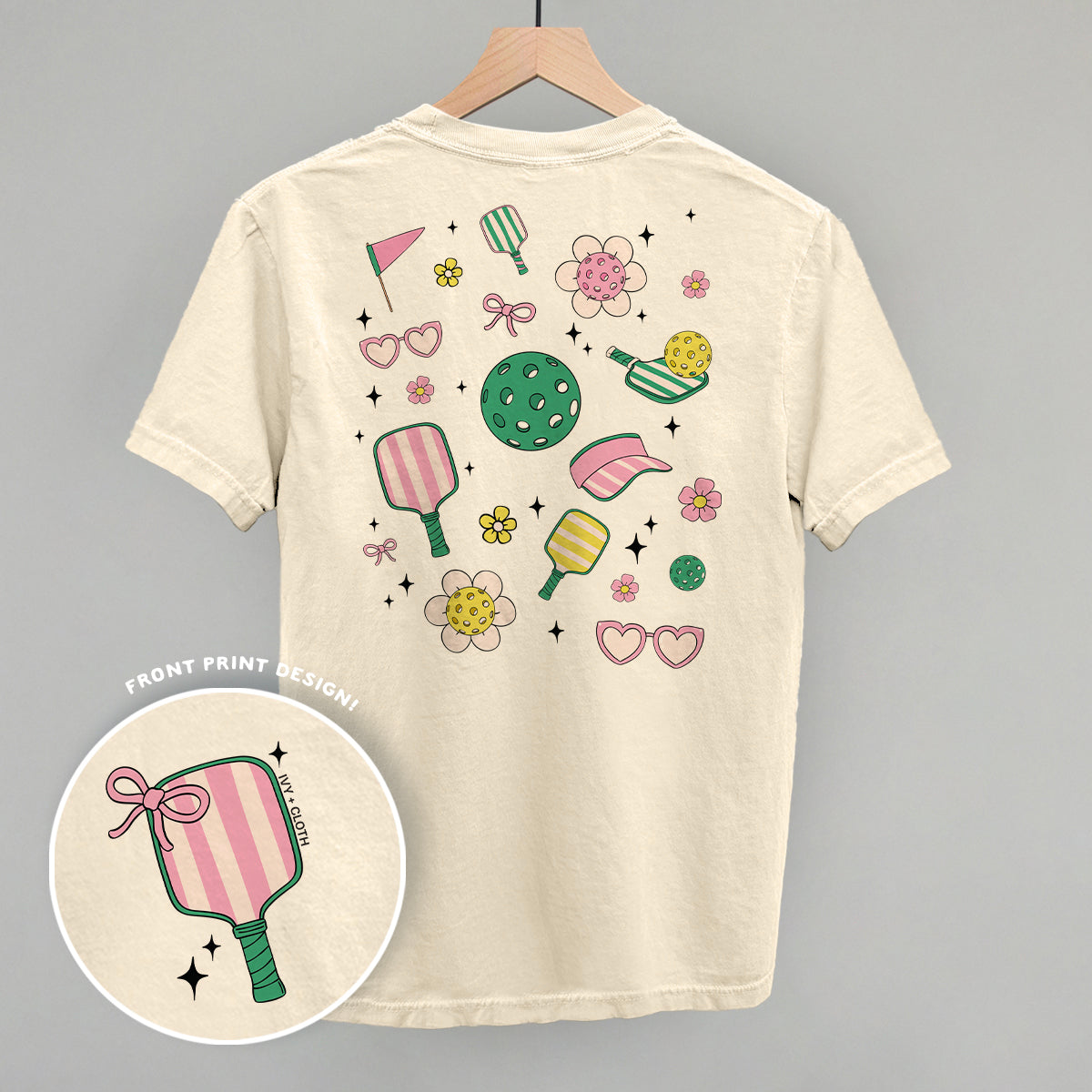 Pickleball Retro Doodles (Back Print) - clothing by TeeHivey.com (Image 1)