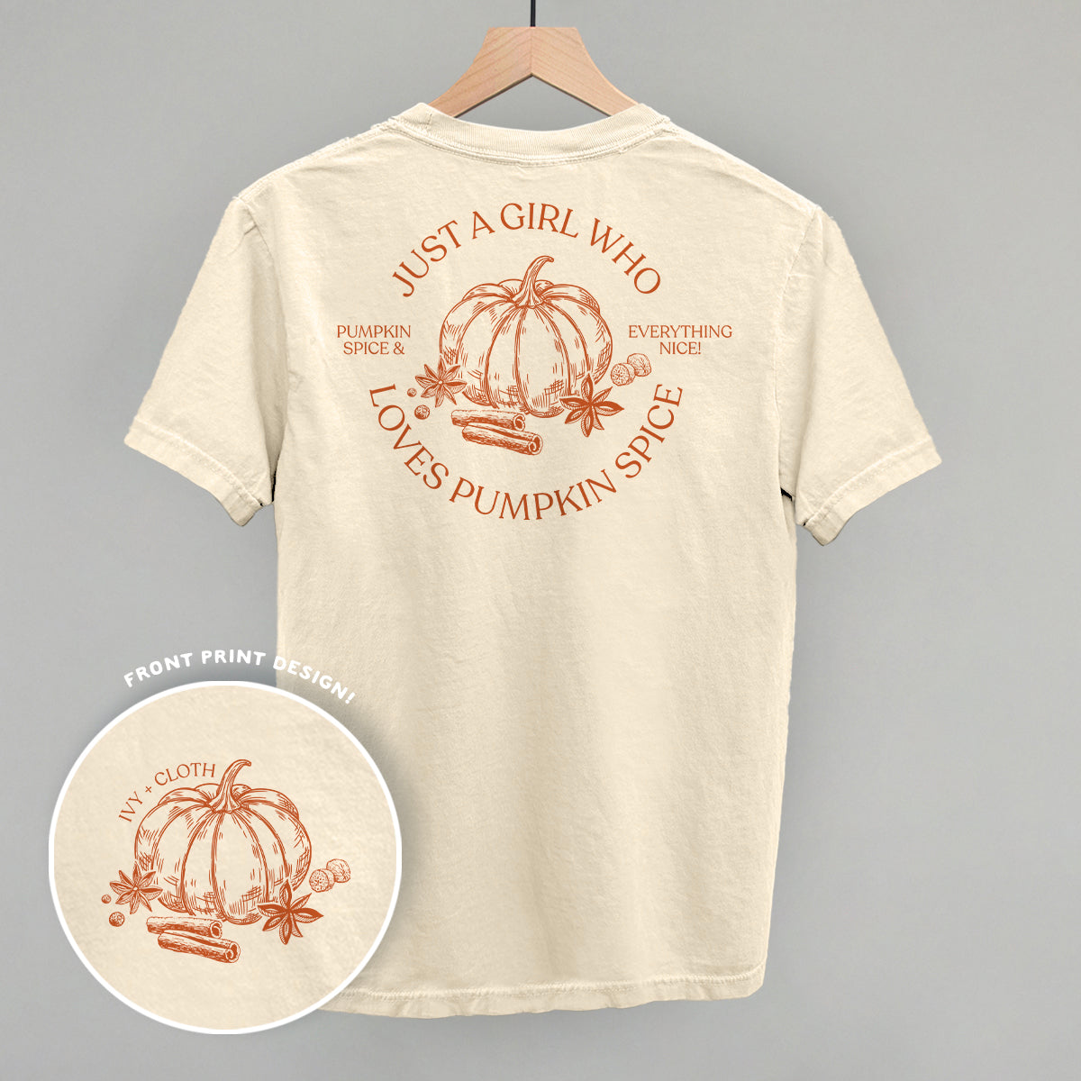 Just A Girl Who Loves Pumpkin Spice (Back Print) - clothing by TeeHivey.com (Image 1)