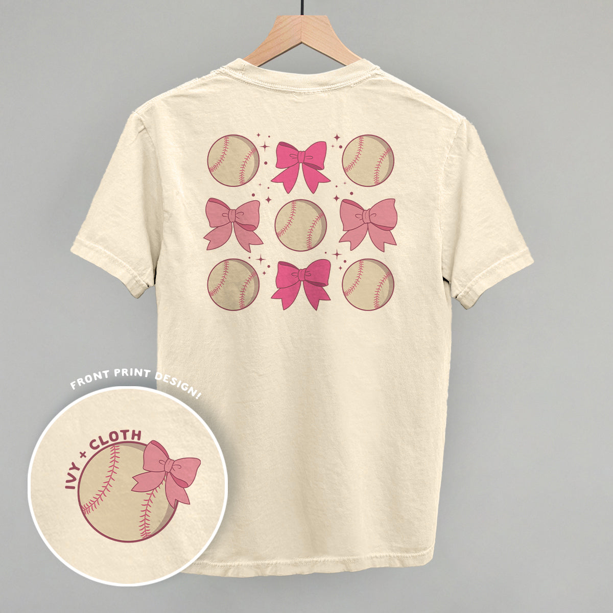 Baseball and Bows (Back Print) - clothing by TeeHivey.com (Image 1)