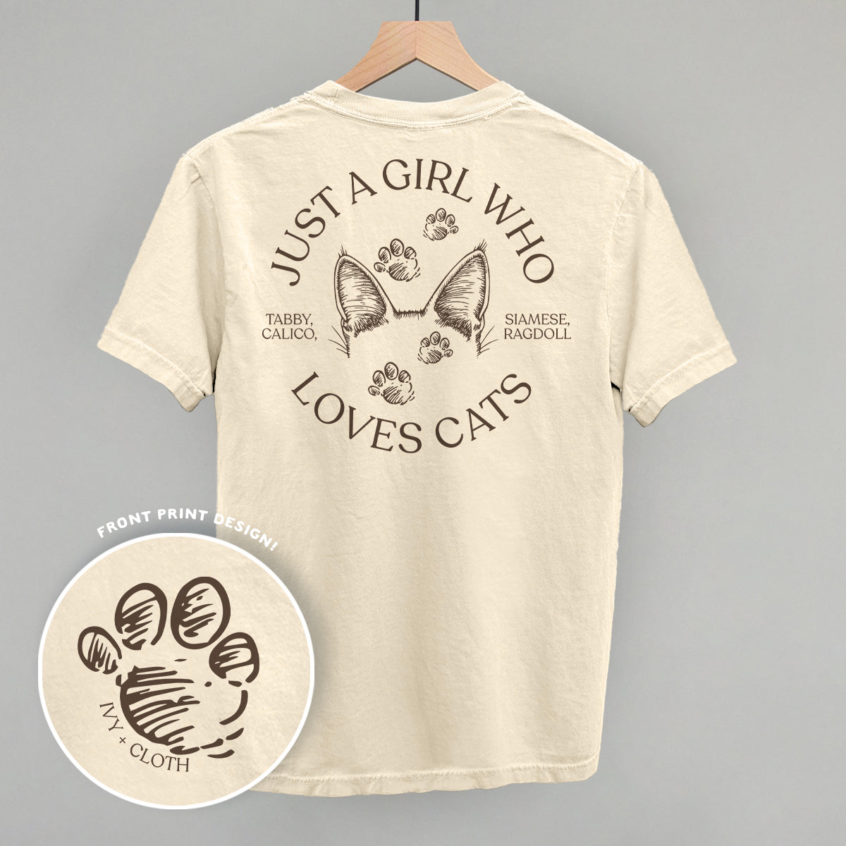 Just A Girl Who Loves Cats (Back Print) - clothing by TeeHivey.com (Image 4)