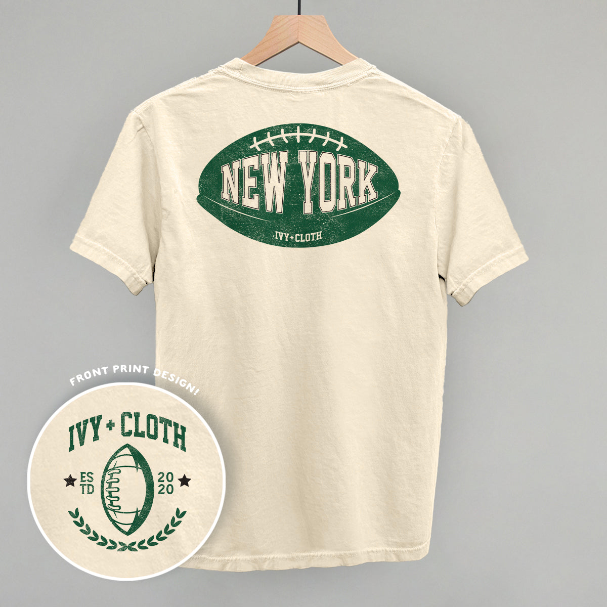 New York Football (Green) (Back Print) - clothing by TeeHivey.com (Image 2)