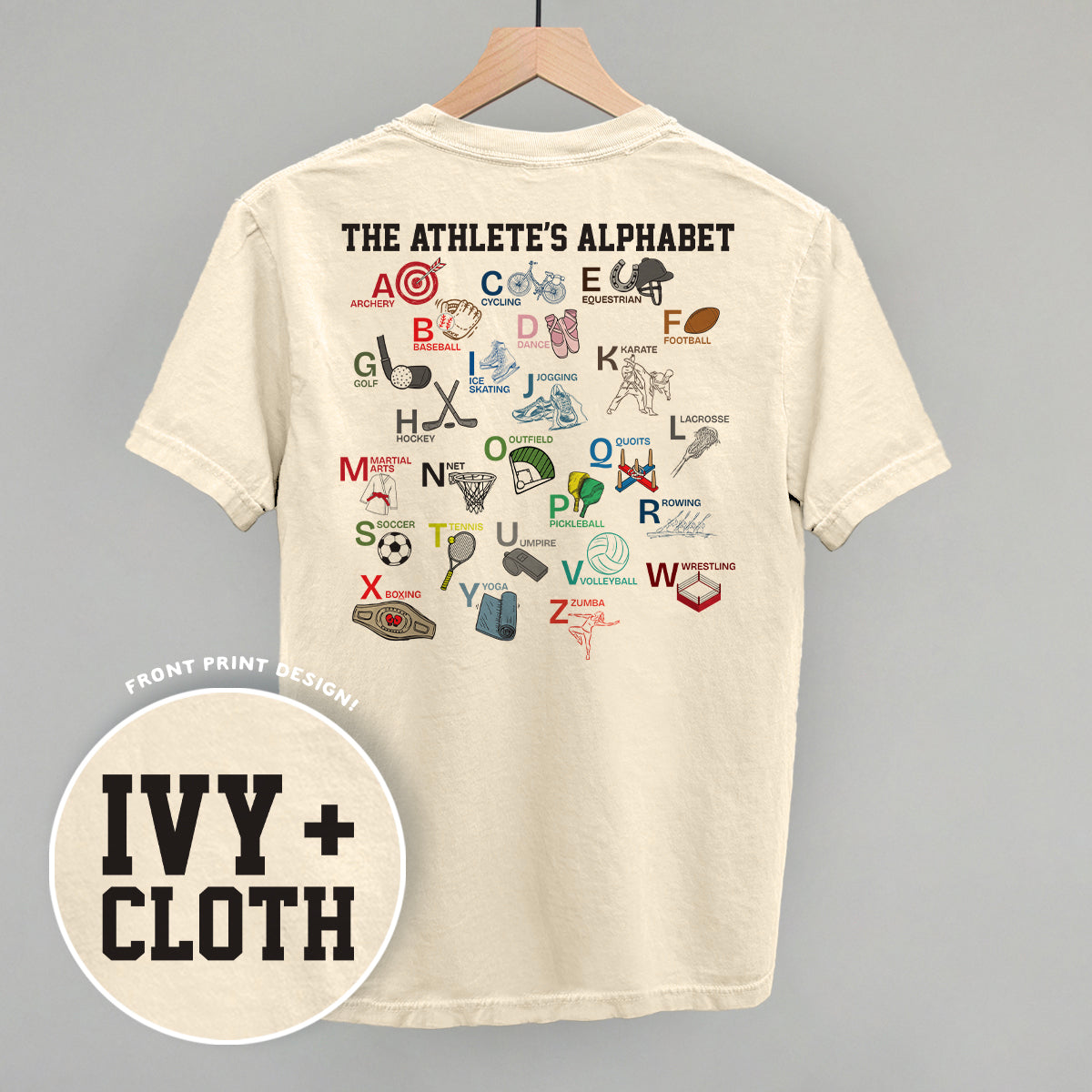 The Athlete's Alphabet (Back Print) - clothing by TeeHivey.com (Image 2)