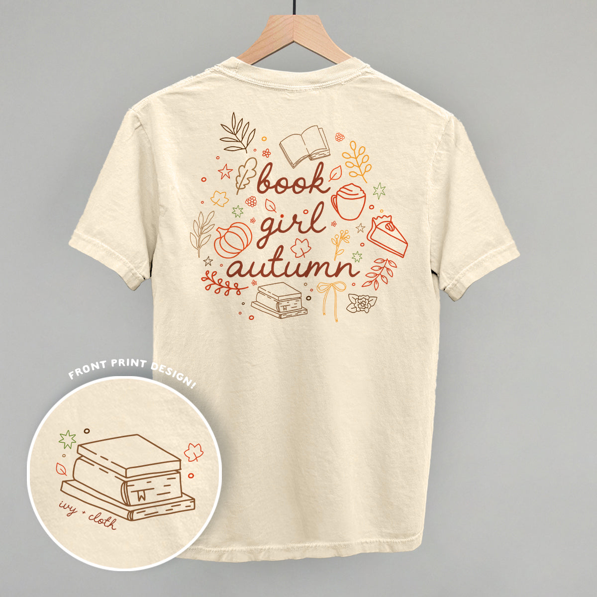 Book Girl Autumn (Back Print) - clothing by TeeHivey.com (Image 2)