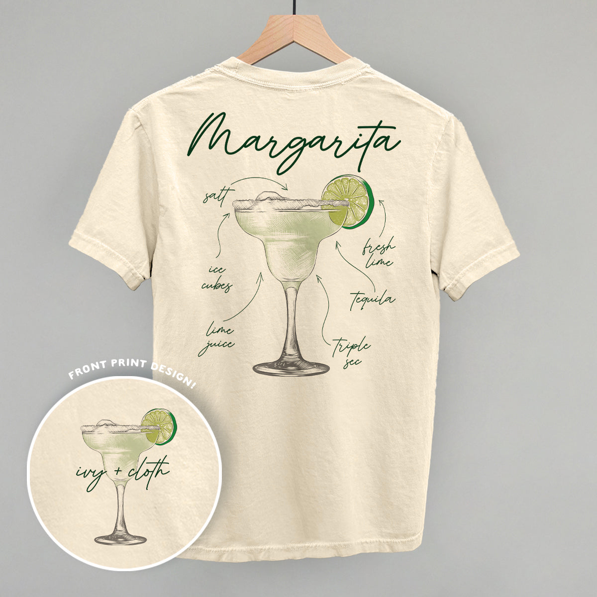 Margarita Recipe (Back Print) - clothing by TeeHivey.com (Image 1)