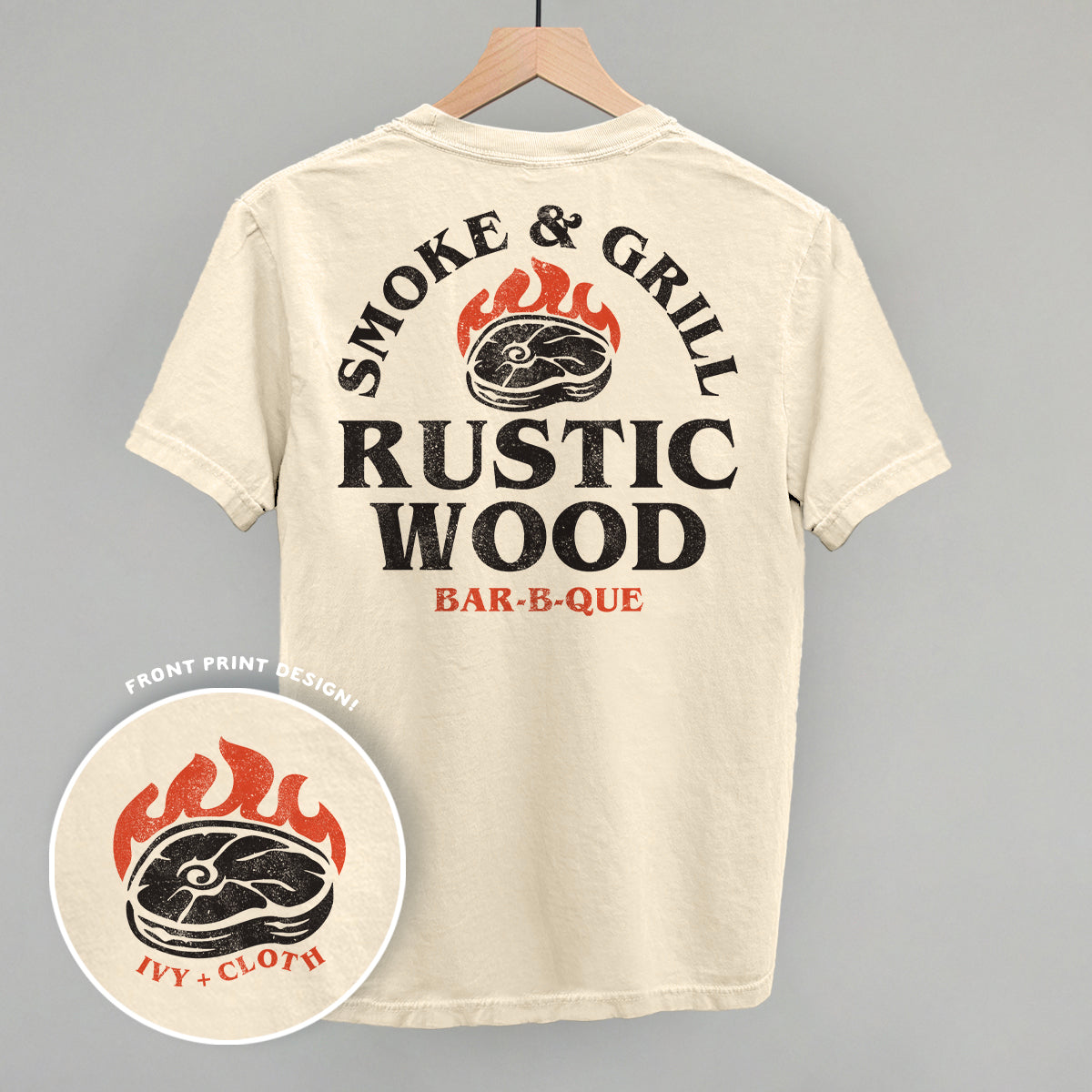 Rustic Wood BBQ (Back Print) - clothing by TeeHivey.com (Image 4)