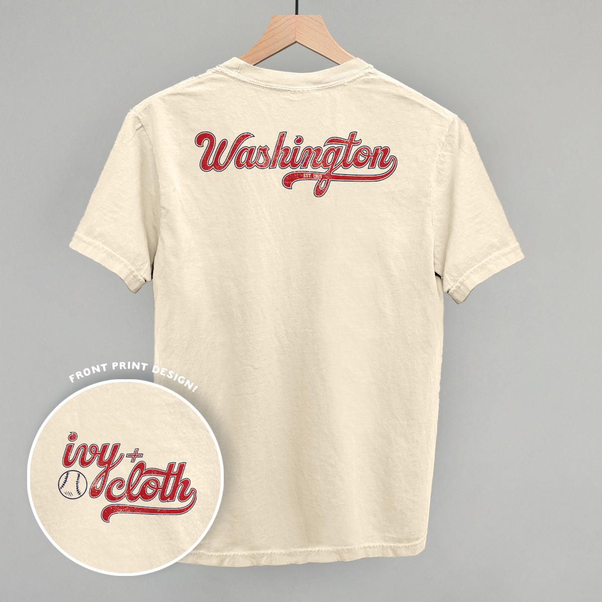 Washington Baseball (Back Print) - clothing by TeeHivey.com (Image 1)