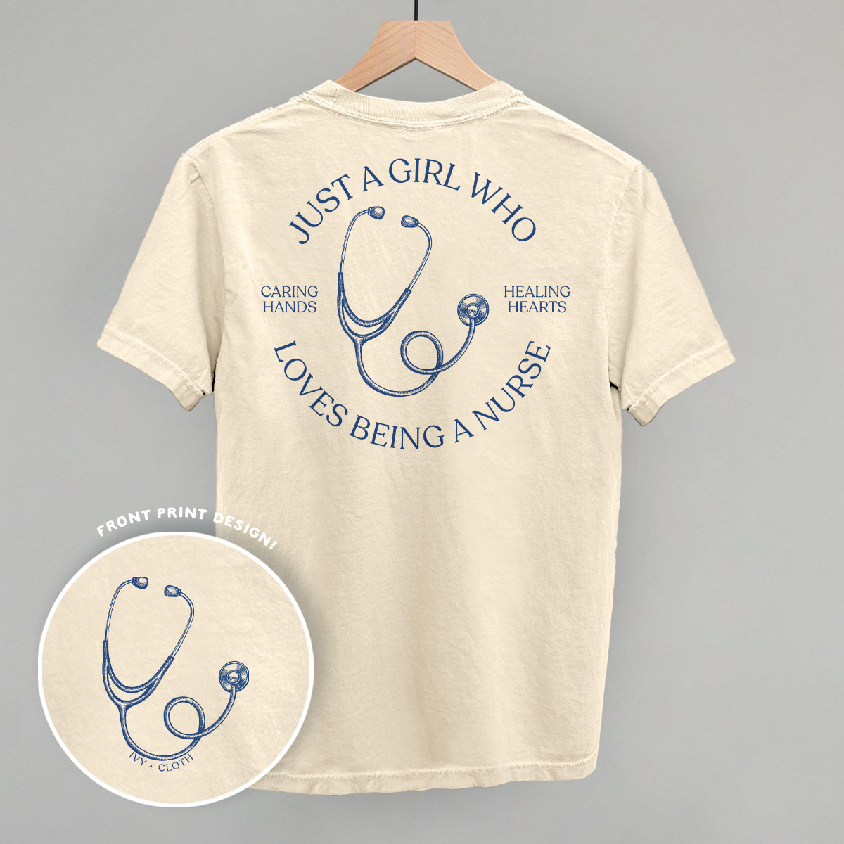 Just A Girl Who Loves Being A Nurse (Back Print) - clothing by TeeHivey.com (Image 4)