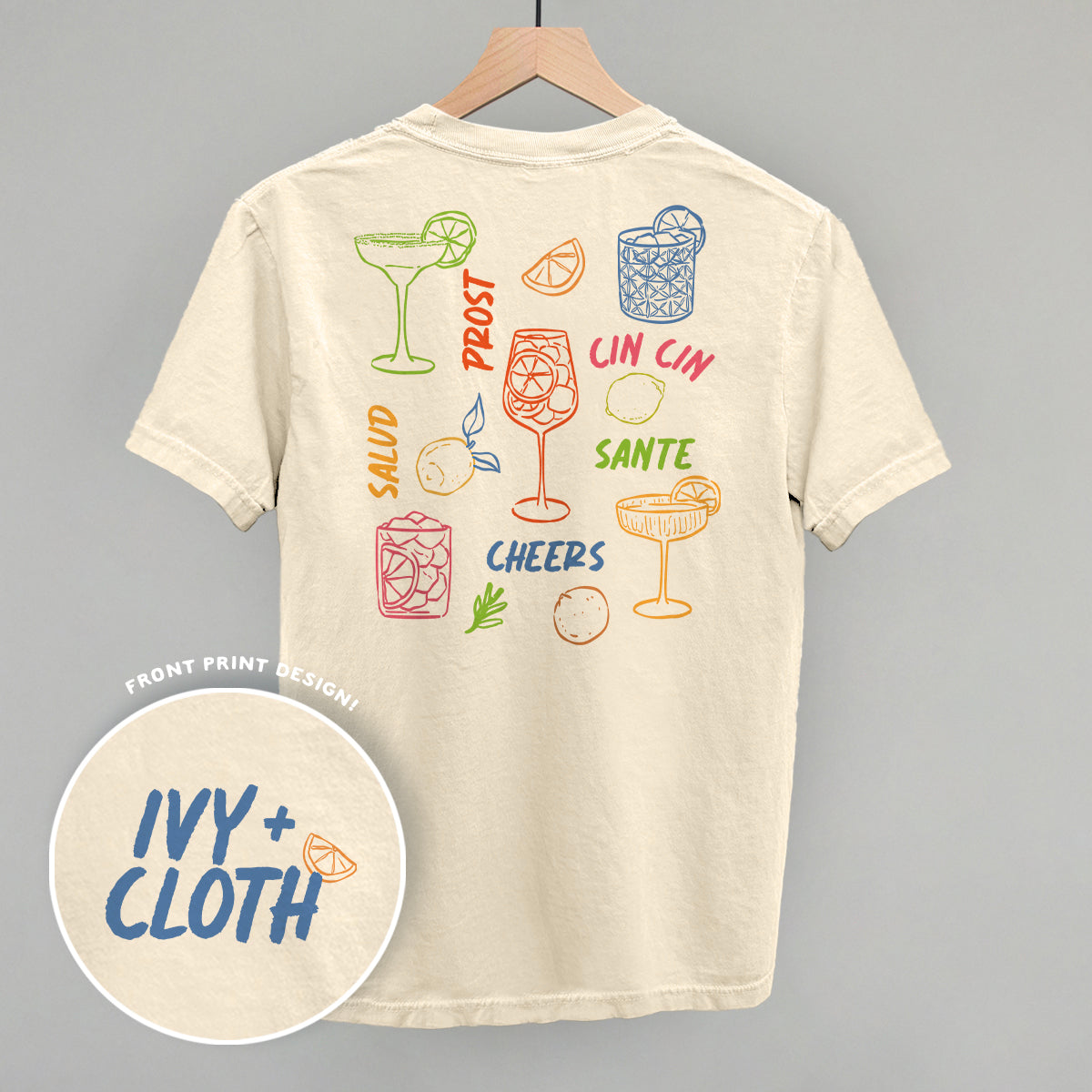 Cheers Cocktail Doodles (Back Print) - clothing by TeeHivey.com (Image 4)