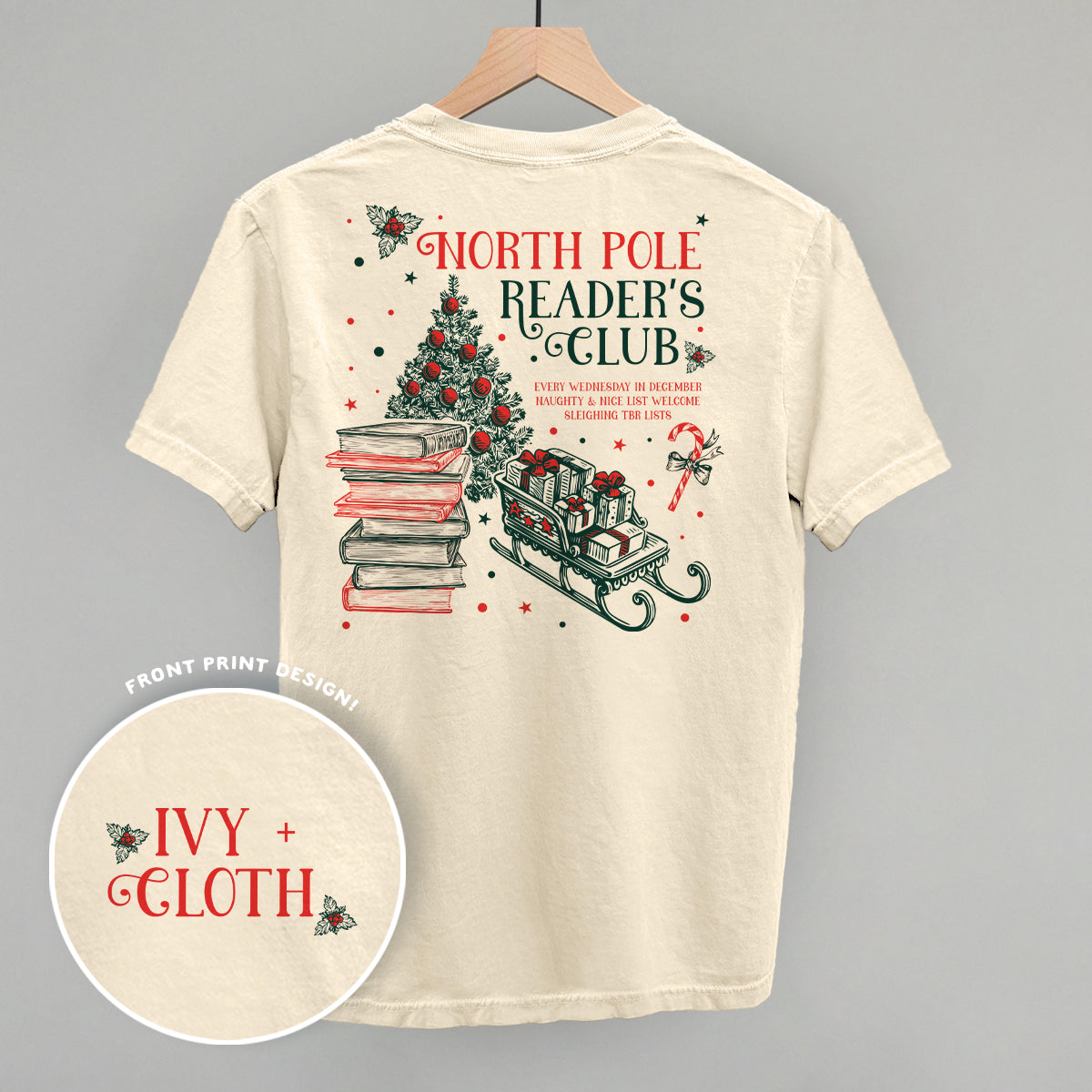 North Pole Reader's Club (Back Print) - clothing by TeeHivey.com (Image 2)