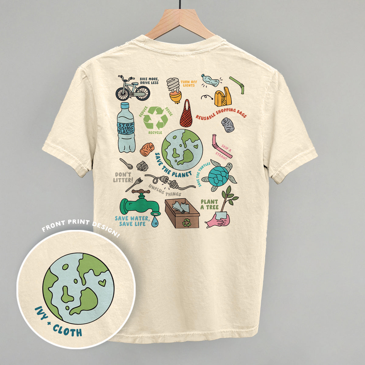 Save The Planet Doodles (Back Print) - clothing by TeeHivey.com (Image 1)