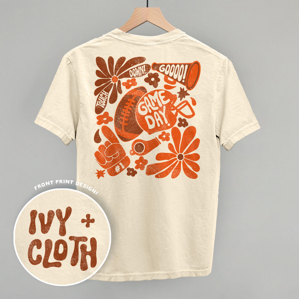 Floral Game Day Orange (Back Print)