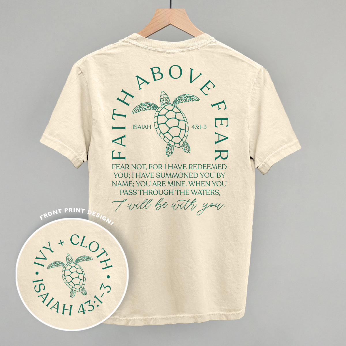 Faith Above Fear Turtle (Back Print) - clothing by TeeHivey.com (Image 3)