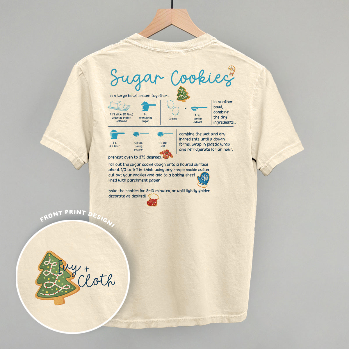 Sugar Cookie Recipe (Back Print) - clothing by TeeHivey.com (Image 3)
