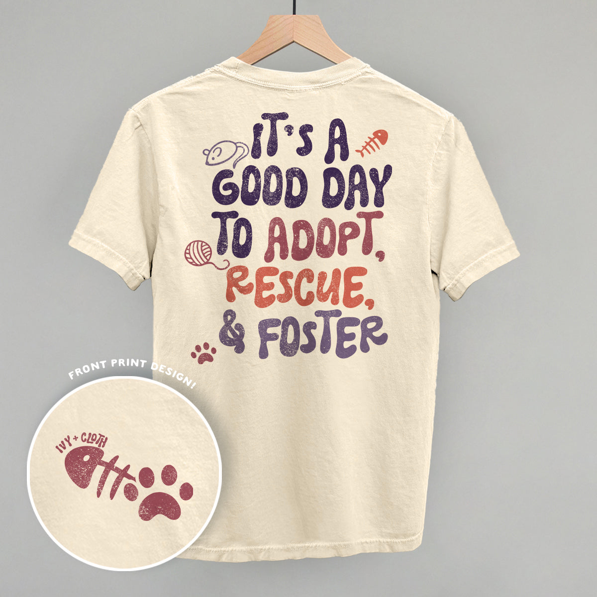 Adopt, Rescue, & Foster Cat (Back Print)