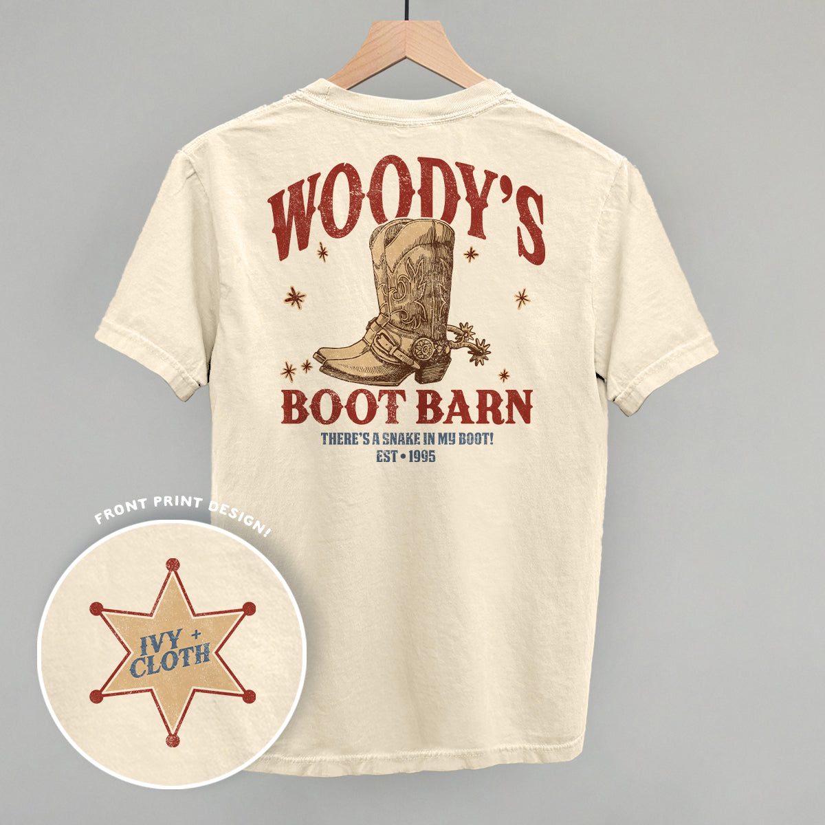 Woody's Boot Barn (Back Print) - clothing by TeeHivey.com (Image 2)